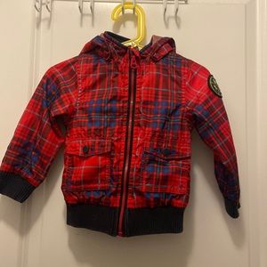 Red plaid Mexx hooded jacket